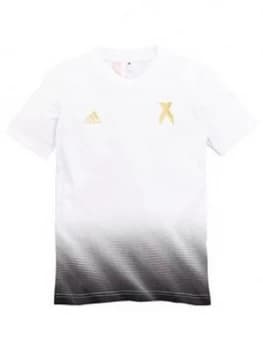 Adidas Youth X Short Sleeve T-Shirt - White/Gold
