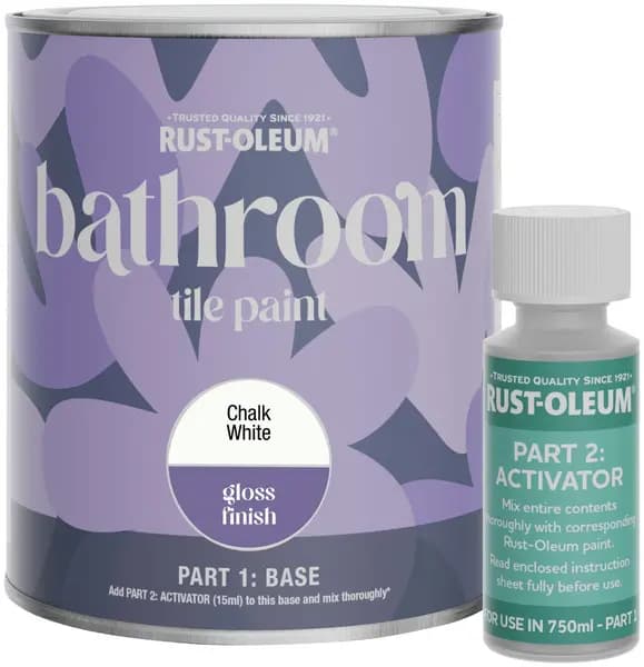 Rust-Oleum Rust-Oleum Gloss Bathroom Tile Paint 750ml - Chalk White
