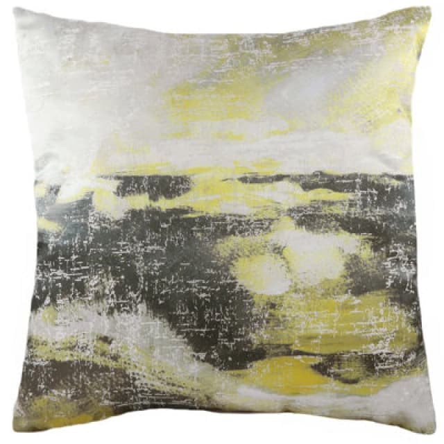 Evans Lichfield Landscape Abstract Hand-Painted Printed Cushion Grey
