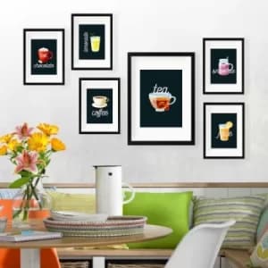 SET_087 Multicolor Decorative Framed Painting (6 Pieces)