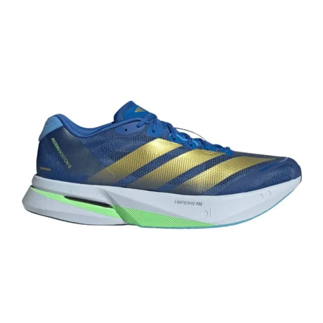 Adidas Adizero Boston 13 Shoes Blue Gold SS26, Size UK 11