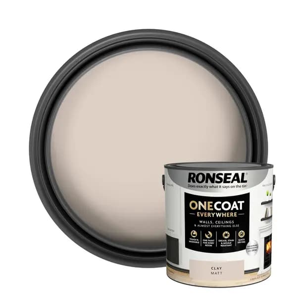 Ronseal One Coat Everywhere Multi Surface Matt Paint Clay - 2.5L Natural
