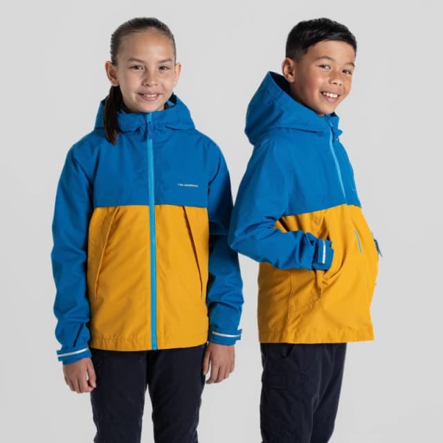 Craghoppers Boys Fabre Waterproof Breathable Jacket 5-6 years - Chest 23.25-24' (59-61cm) Howl Black/Yellow CKW066B-H00-5