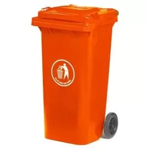 Wheelie Bin 120L 30 Recycled Polyethylene RedOrange LWB120YRedOrange