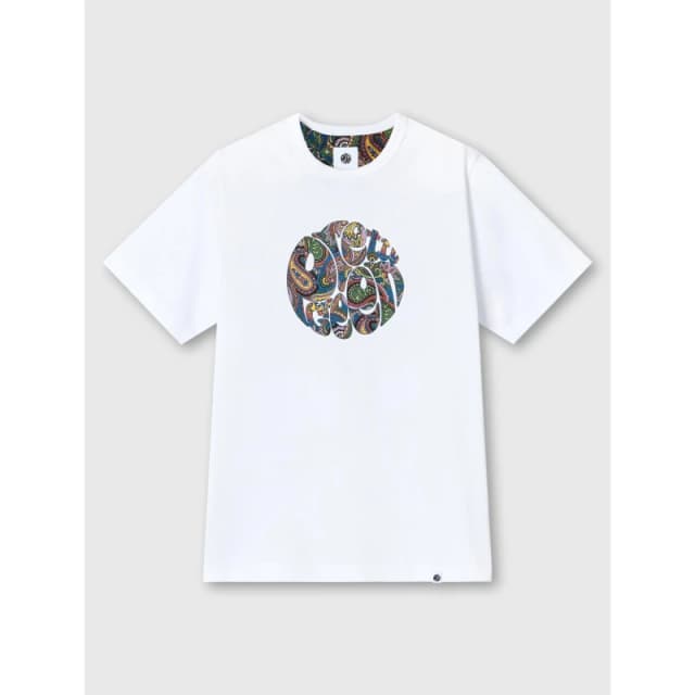 Pretty Green Mens PG House Paisley Regular Fit T-Shirt White male Small