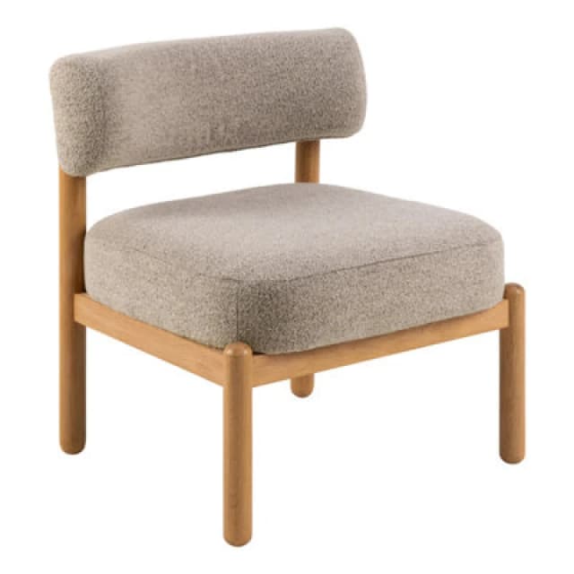 Furniture To Go Burley Lounge Chair In Beige Fabric And Oak