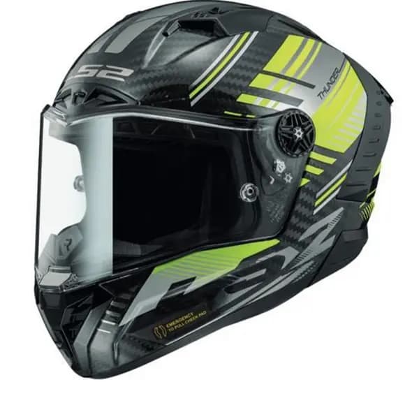 LS2 FF805 Thunder C Volt Gl.Black H-V Yellow 06 Full Face Helmet Size S