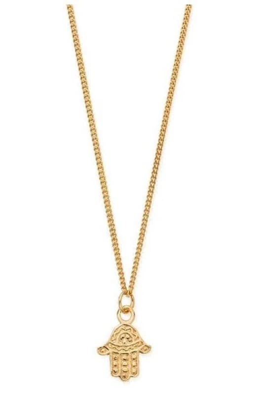 Mens Gold Curb Chain Hamsa Necklace GNCC1615M