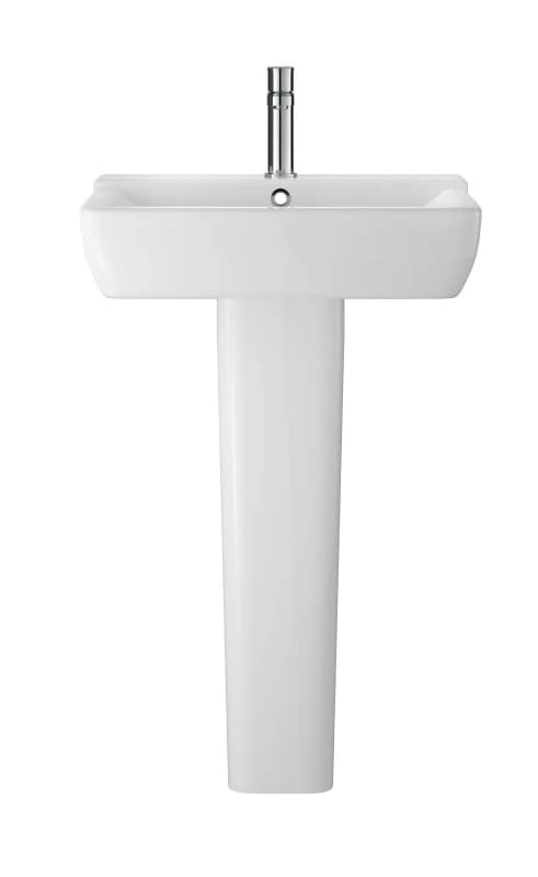 Balterley Alba Square 1 Tap Hole Ceramic Basin Full Pedestal 550mm White