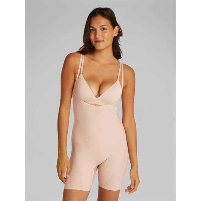 Calvin Klein Womens Sculpt Firm Seamless Compression Shapewear Bodysuit Cedar female 8 (XS)