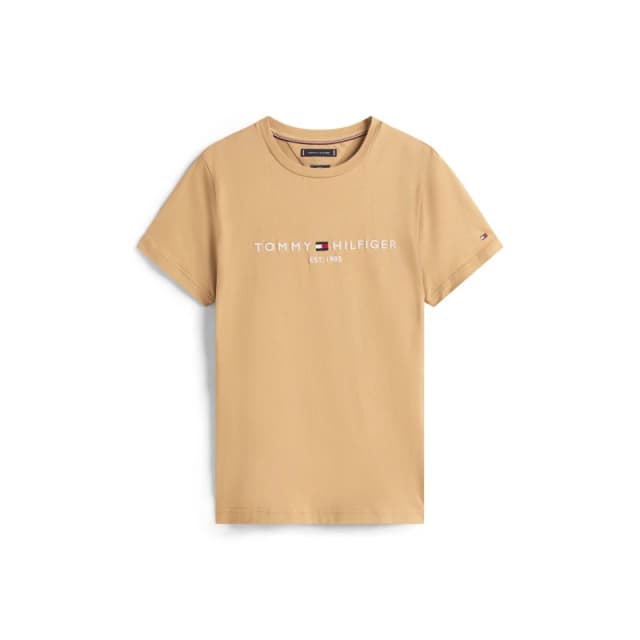 Tommy Hilfiger Logo Crew Neck T Shirt Camel GV7 male S
