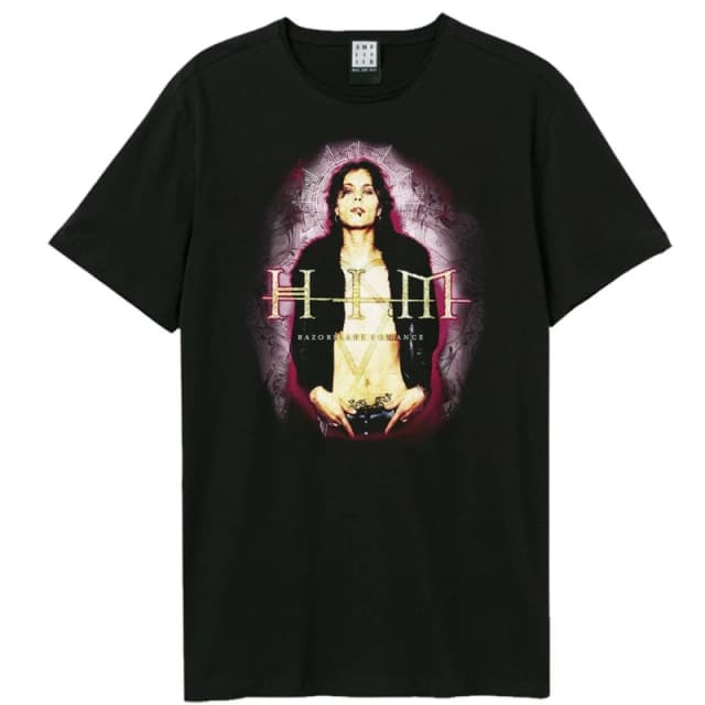 Amplified Amplified Men Razorblade Romance HIM T-Shirt in Black Size: X-Small Black XS Male 5063852071562