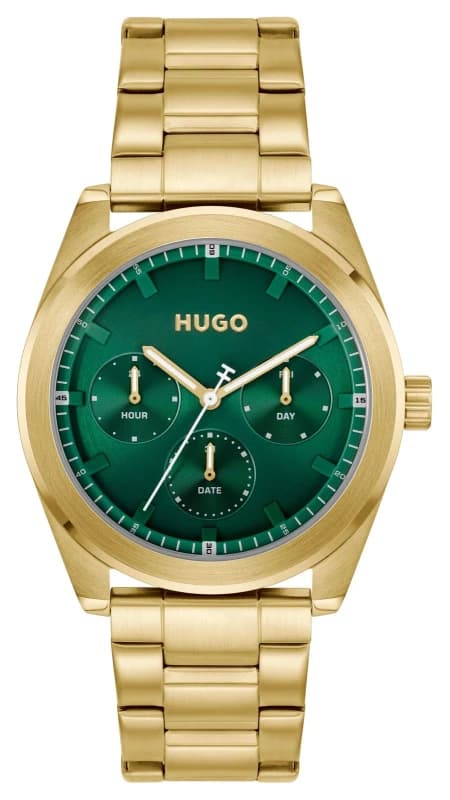 HUGO 1530425 #Bright SPORT (42mm) Green Dial / Gold PVD Watch