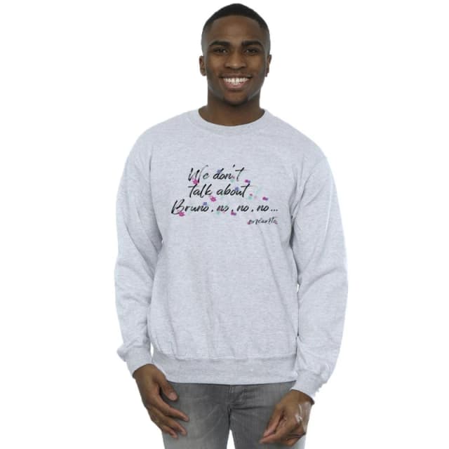 Disney Men Encanto We Dont Talk About Bruno No No Sweatshirt in Grey Size: Small Grey S Male 5063153614772