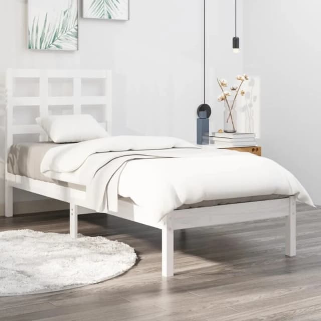 VIDAXL Bed Frame without Mattress White 100x200cm Solid Wood Vidaxl 8720287042037