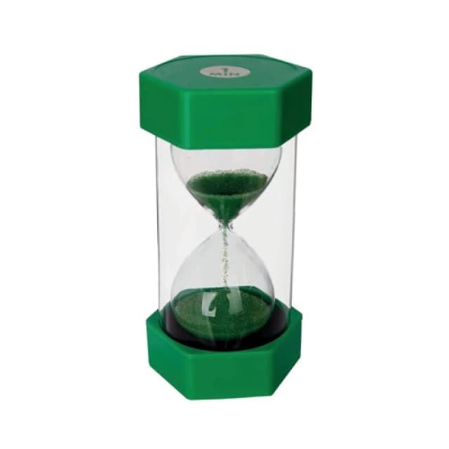 Unbranded Sand Timer with Matching Coloured Sand 1 Minute Green/Clear 75x75x160mm ST1 ST1