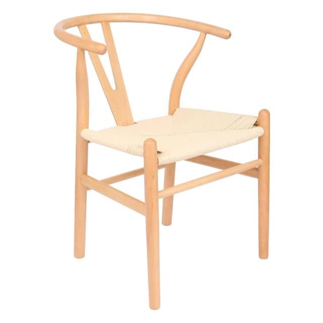 Nicholas Winter Beech Wooden Danish Style Dining Chair - Natural - Solid Wood Wish Beech Bone Wood Chairs