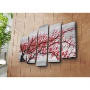 5PATK-199 Multicolor Decorative Canvas Painting (5 Pieces)