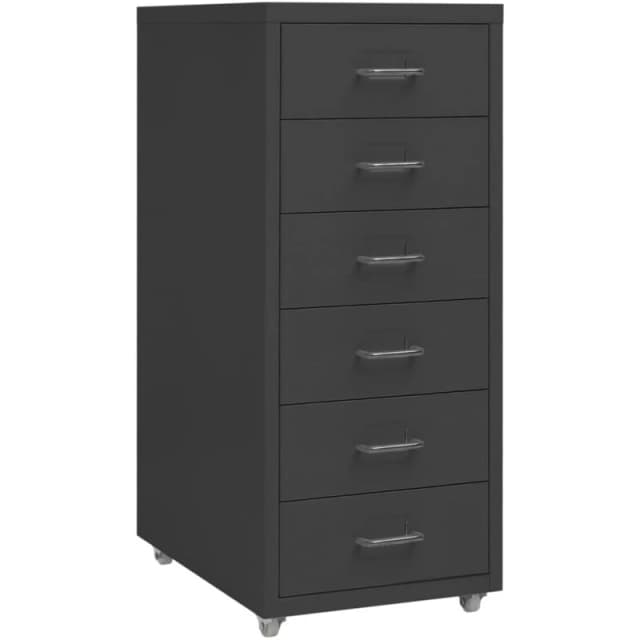 VIDAXL Mobile File Cabinet Anthracite 28x41x69cm Metal Vidaxl 8720286588314