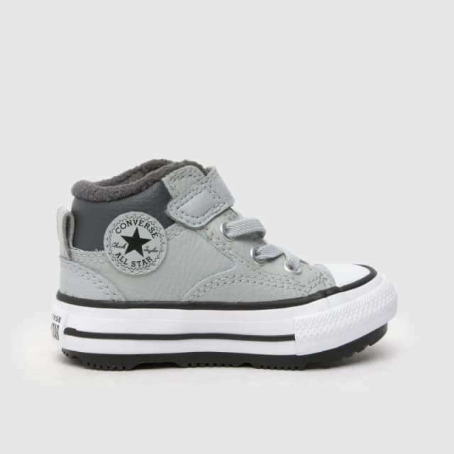 Converse Kids Malden Street Mid Counter Climate Trainers in Leather grey Baby 18 (2);19 (3);20 (3.5 to 4);21 (4.5)