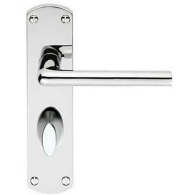 Loops Rounded Straight Bar Handle on Bathroom Backplate 170 x 42mm Polished Chrome Multi