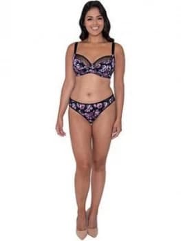 Curvy Kate Moody Bloom Brazilian Brief - Black