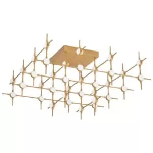 Merano - Alaska 36 Light Integrated LED Semi Flush Light Gold Metal LED 36 x 2.4W 6048Lm 3000K