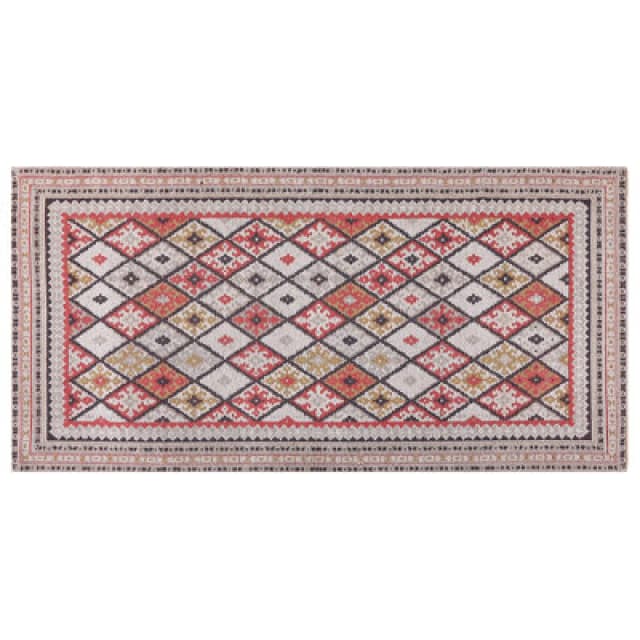 Beliani Rug Anadag Red 80 X 150 Cm Cotton