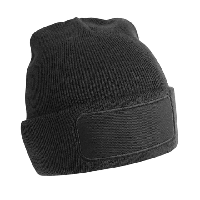 Beechfield Beechfield Men Patch Beanie in Black One Size Male 5063527292476