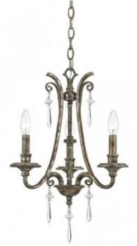 Chandelier 3 Light Mottled Silver Finish, E14
