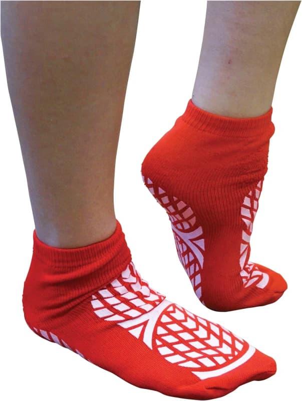 Aidapt Patient Slipper Socks Red Med Red
