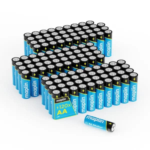Maplin Maplin AA LR6 7 Year Shelf Life High Performance 1.5V Alkaline Batteries (Pack of 120) GSLR6A/L47AL x3