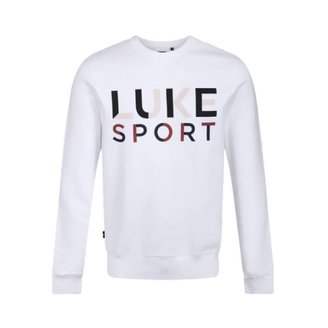 Luke Mens Texty Crew Sweatshirt White Black male Small