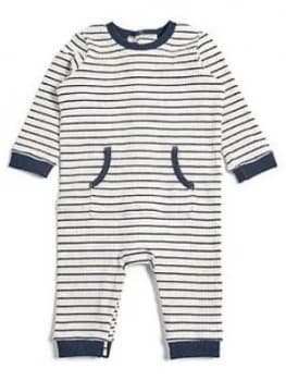 Mamas & Papas Stripe Ribbed Romper Baby Boys