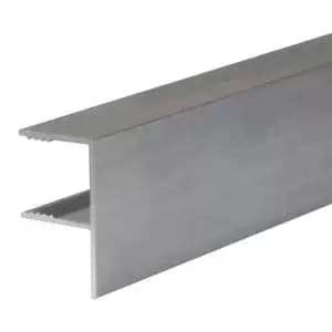 Alukap Xr Silver Effect F-Shaped Profile Endstop, (L)4M (W)32mm
