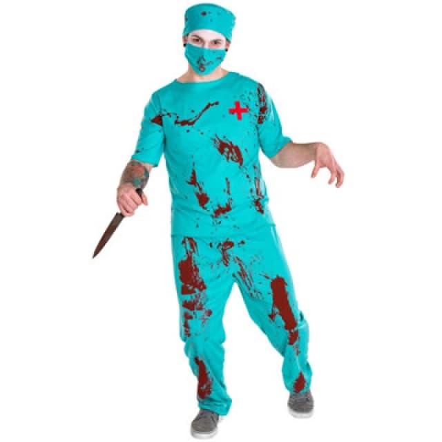 Tectake Mens Zombie Doctor Costume 300182 - Blue S