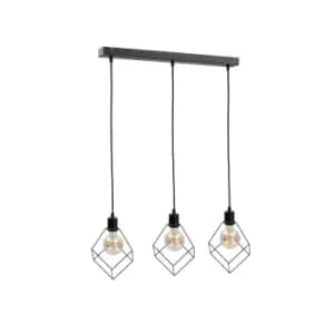 Ruben Bar Pendant Ceiling Light Black, 60cm, 3x E27