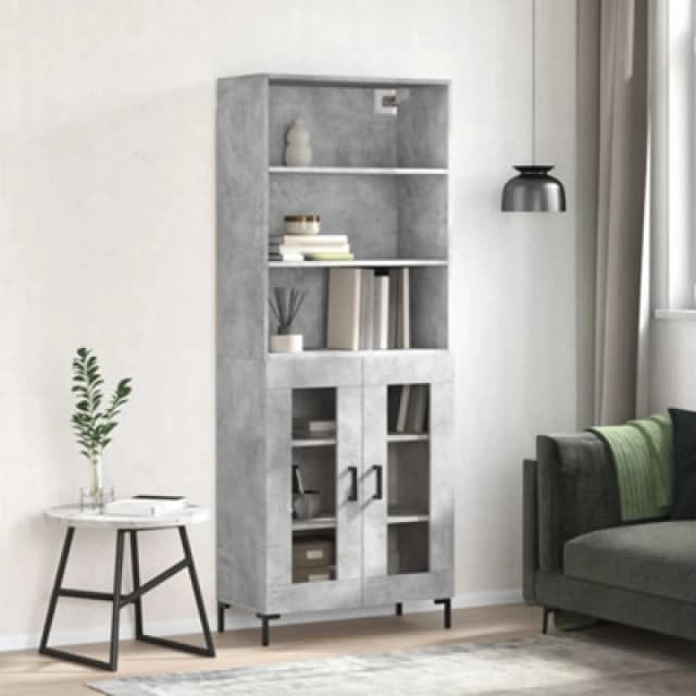Vidaxl Highboard Concrete Grey 69.5X34X180 Cm Engineered Wood