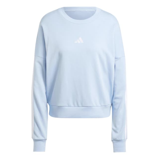 adidas Essentials Studio Lounge 3-Stripes Sweatshirt Womens Glow Blue female XS (4-6)