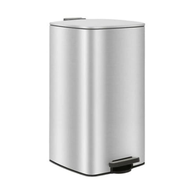 Harbour Housewares Square Stainless Steel Kitchen Pedal Bin - 30L - Brushed