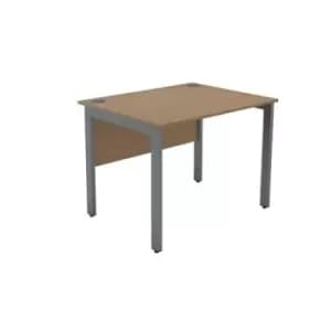 Serrion Rectangular Goal Post Desk 1000x800x730mm Oak/Silver KF823292