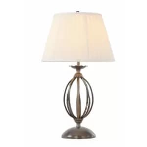 Loops - Table Lamp Shade Included Curved Twisted Base Aged Brass LED E27 60W