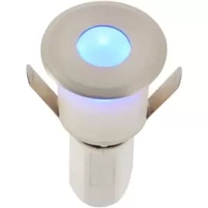 Recessed Decking IP67 Guide Light - 1.2W Blue Light LED - Satin Nickel Plate