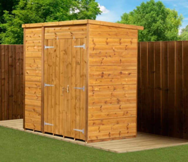Empire Sheds Empire Modular Pent 6X4 Dipped Treated Tongue And Groove Wooden Garden Shed Double Door (6' X 4' / 6ft X 4ft) (6X4)
