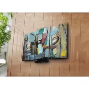 3PATK-89 Multicolor Decorative Canvas Painting (3 Pieces)