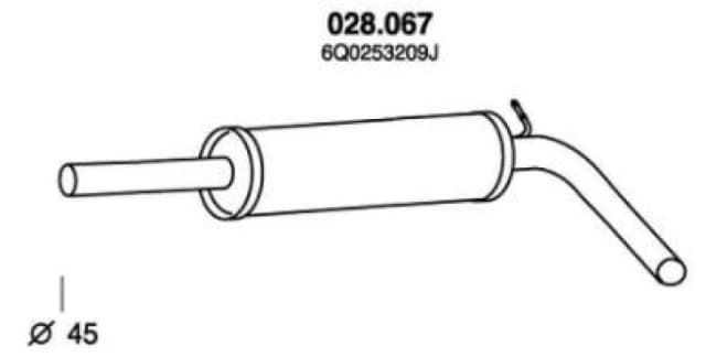 PEDOL 028.067 Middle Silencer Middle Silencer (3436)