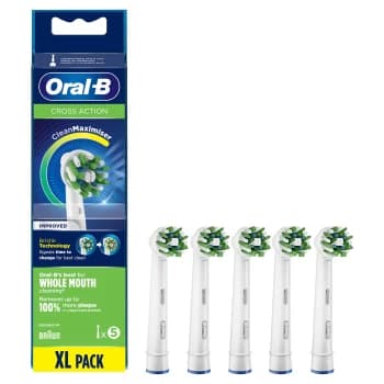 Oral B Cross Action CleanMaximiser Brush Heads Toothbrush 5Pcs