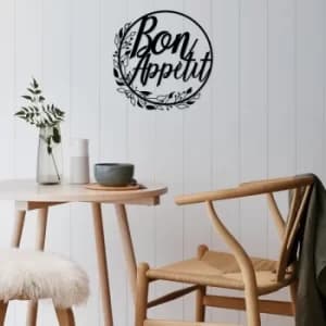 Bon Appetit Black Decorative Metal Wall Accessory