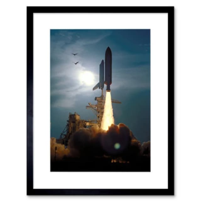 Artery8 Nasa Space Science Shuttle Discovery Launch 1994 Framed Wall Art Print