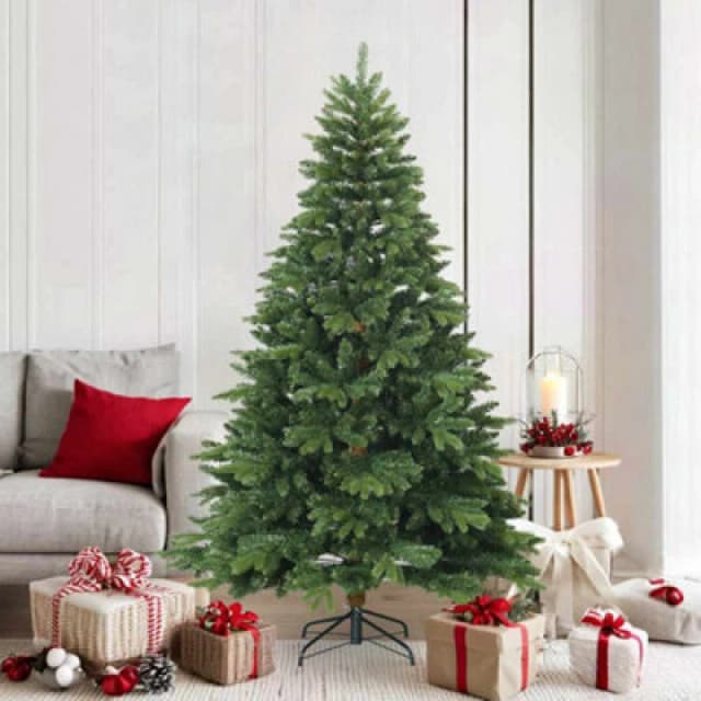 vidaXL Artificial Hinged Christmas Tree Green 180cm Pvc, Pe And Steel, Green 42019313